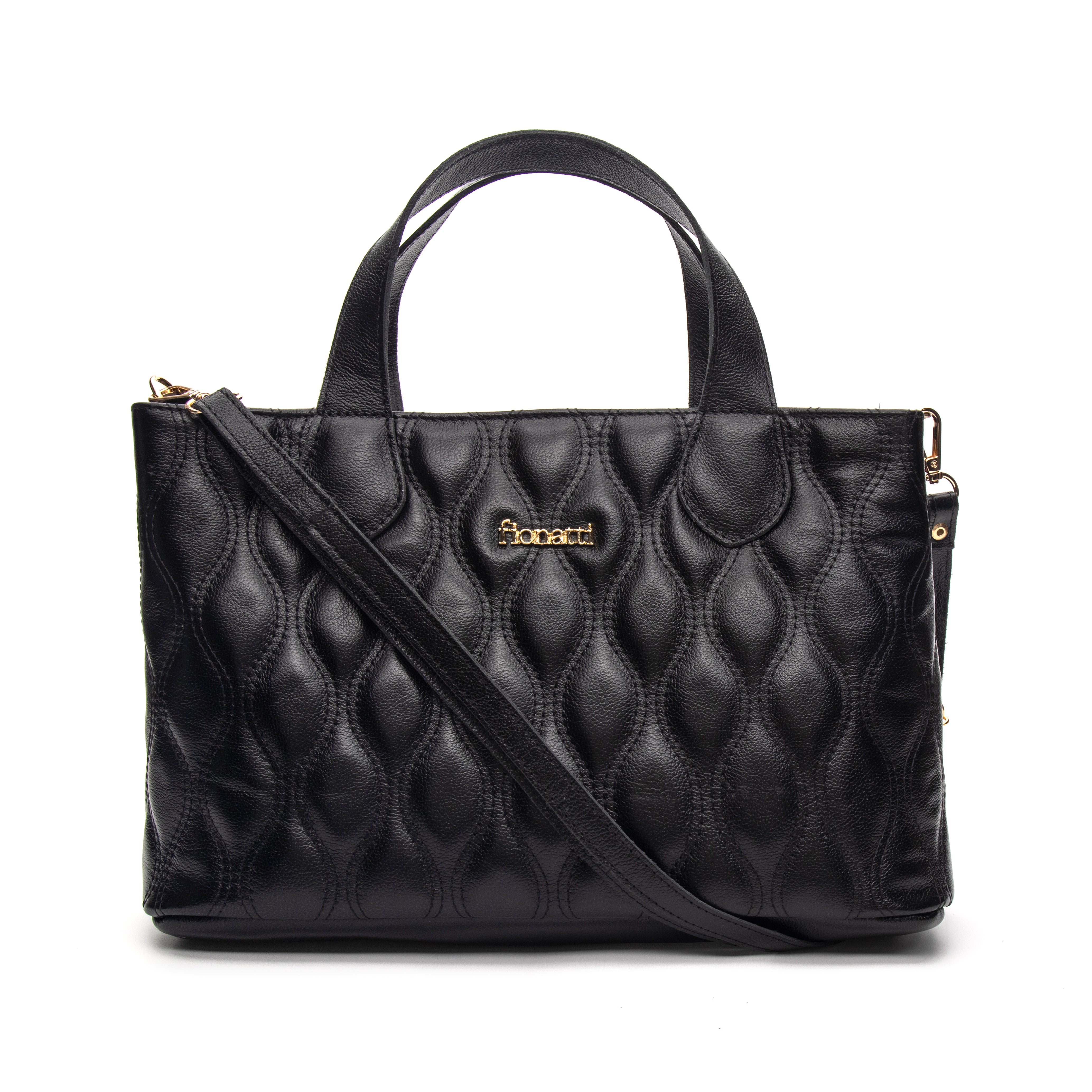 Bolsa Milano Tote Grande - Couro Legítimo Preto
