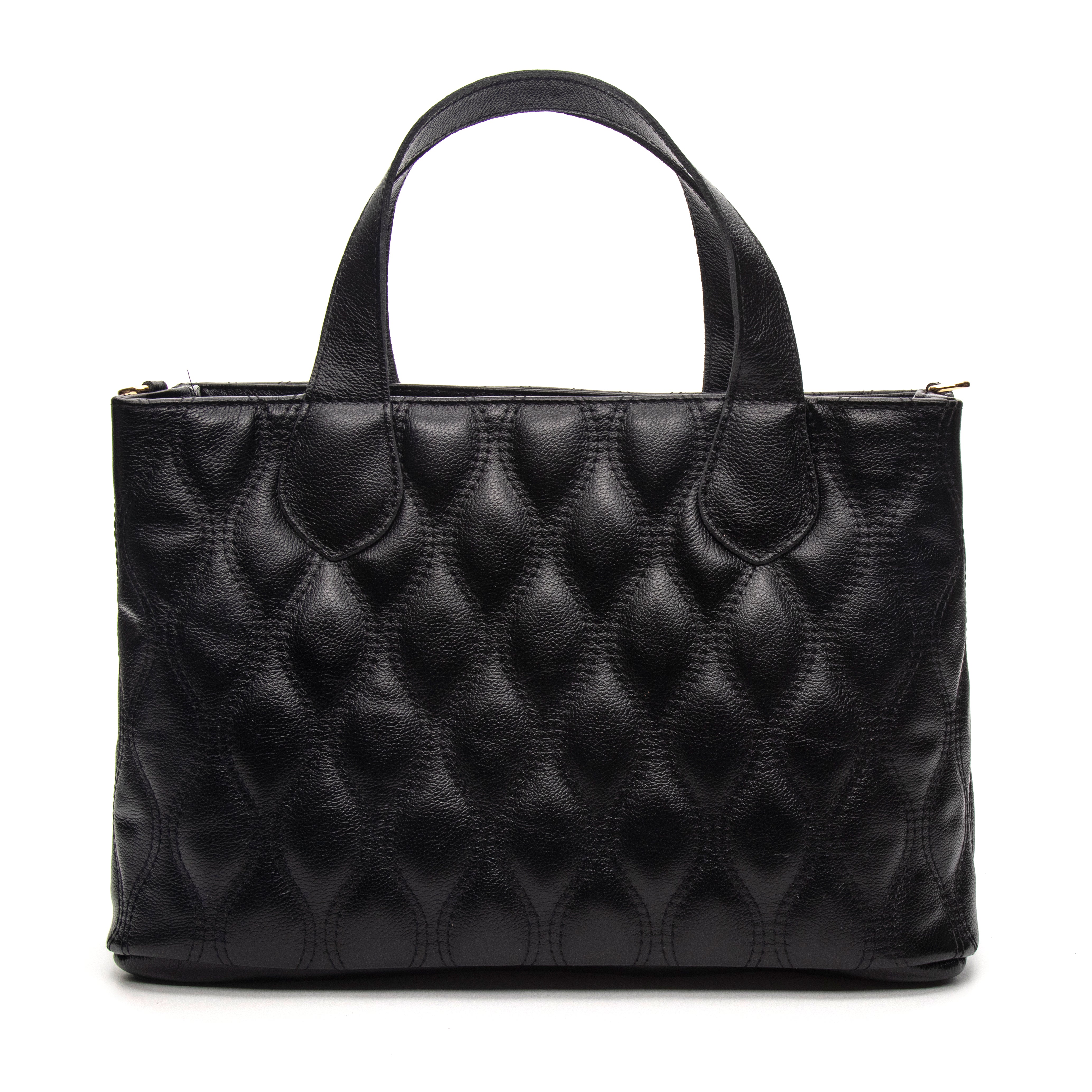 Bolsa Milano Tote Grande - Couro Legítimo Preto