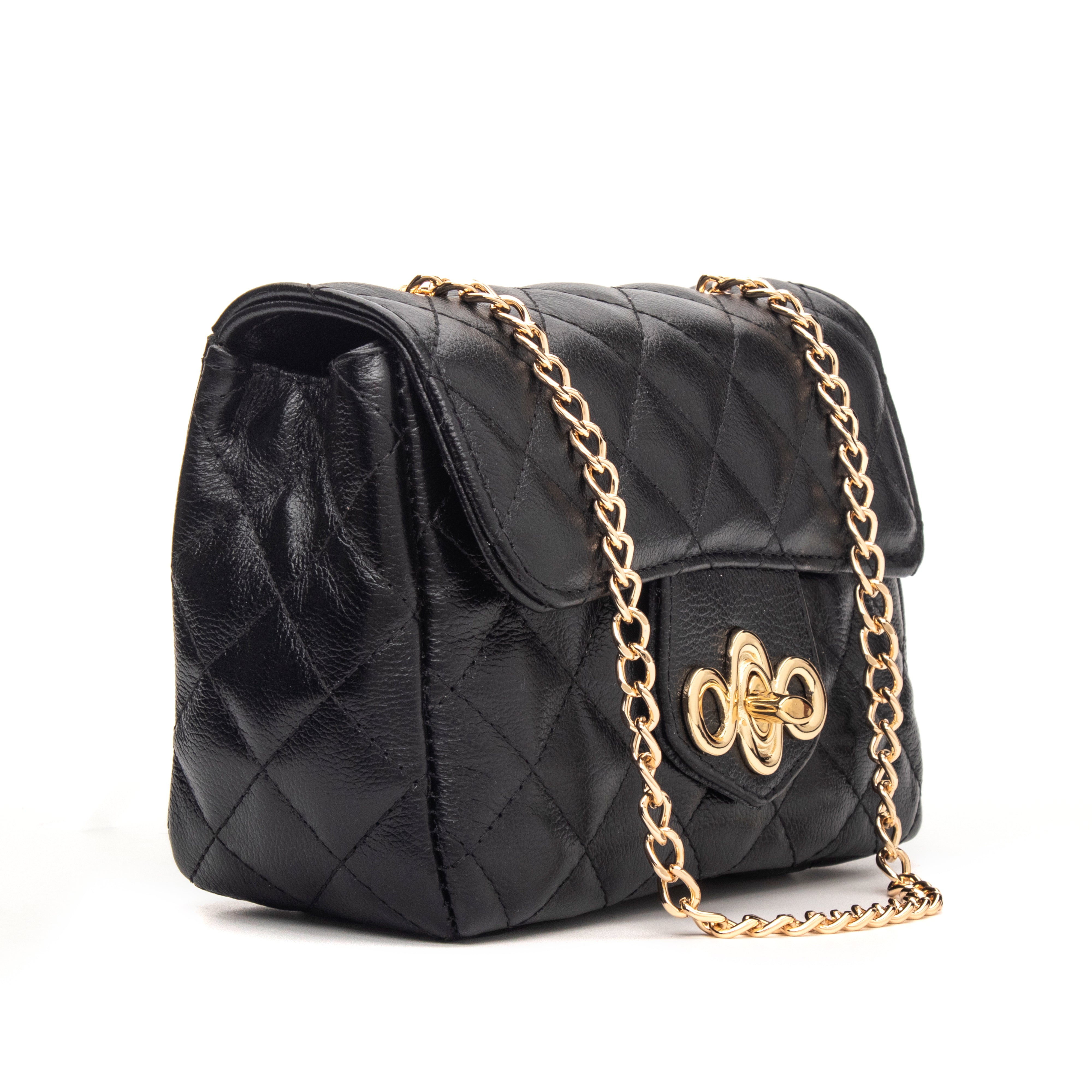 Bolsa Couro Legítimo Tiracolo Matelassê Pequena Veneza