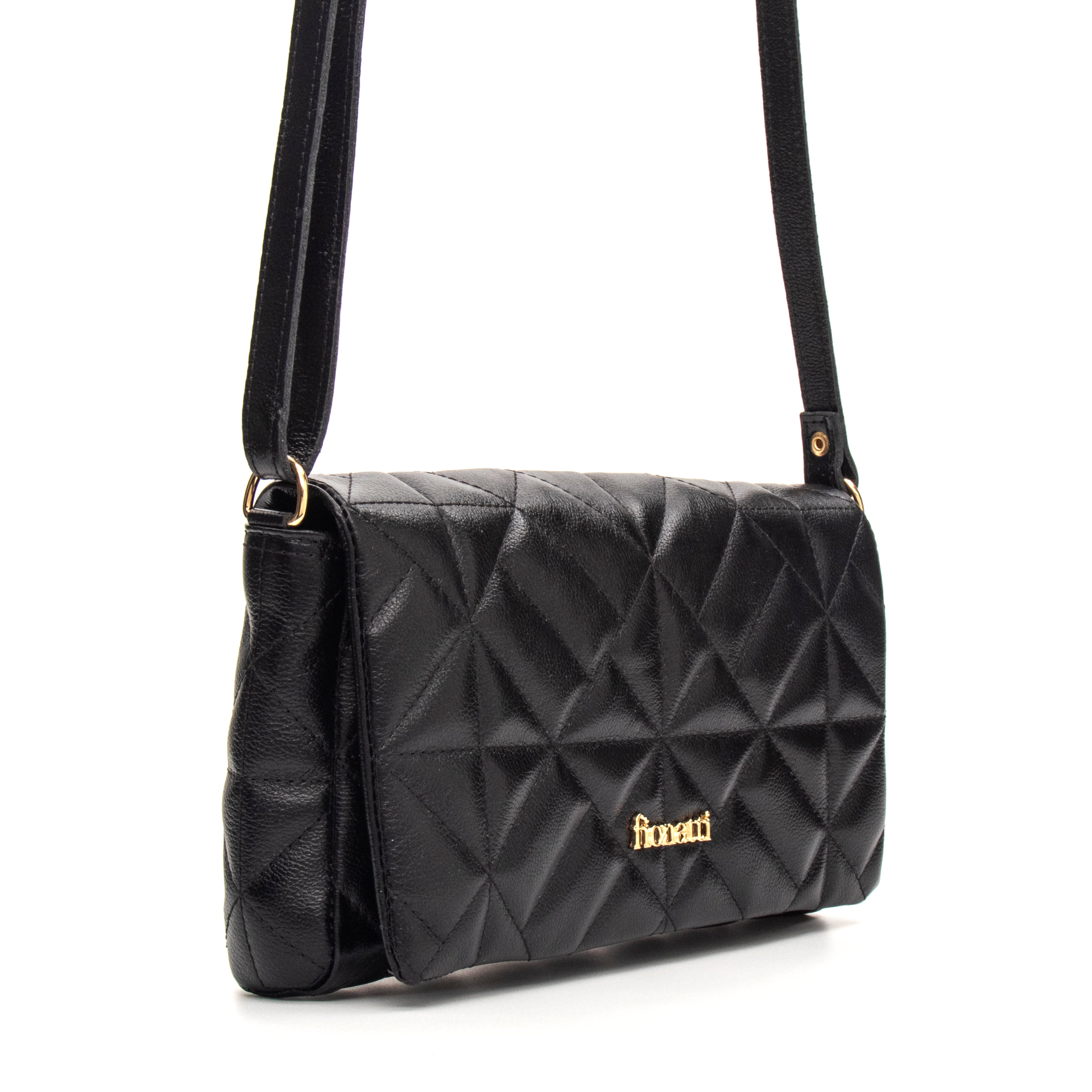 Bolsa Couro Legítimo Clutch/Tiracolo Matelassê Pequena Parma