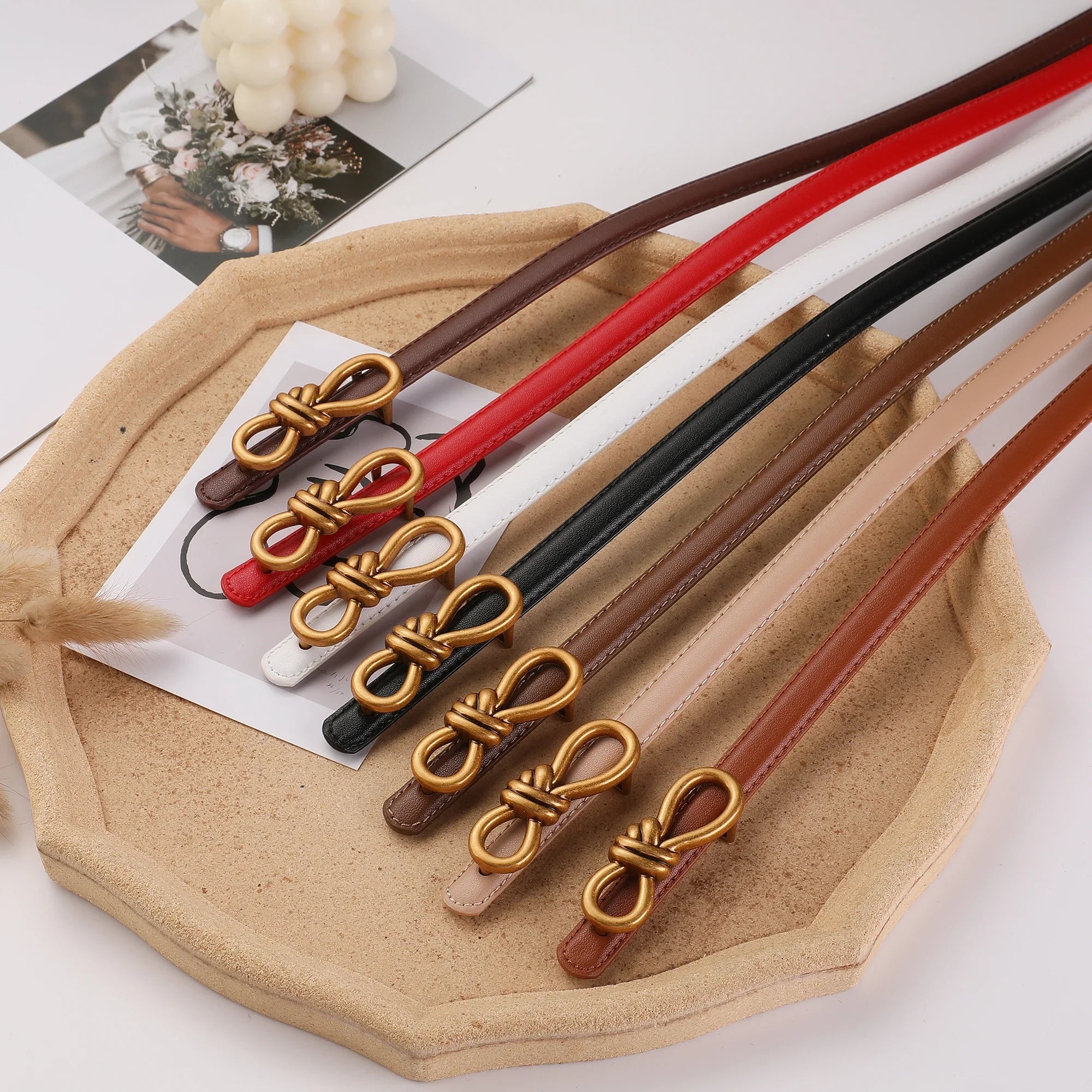 Cinto Couro Legítimo Fino Laço