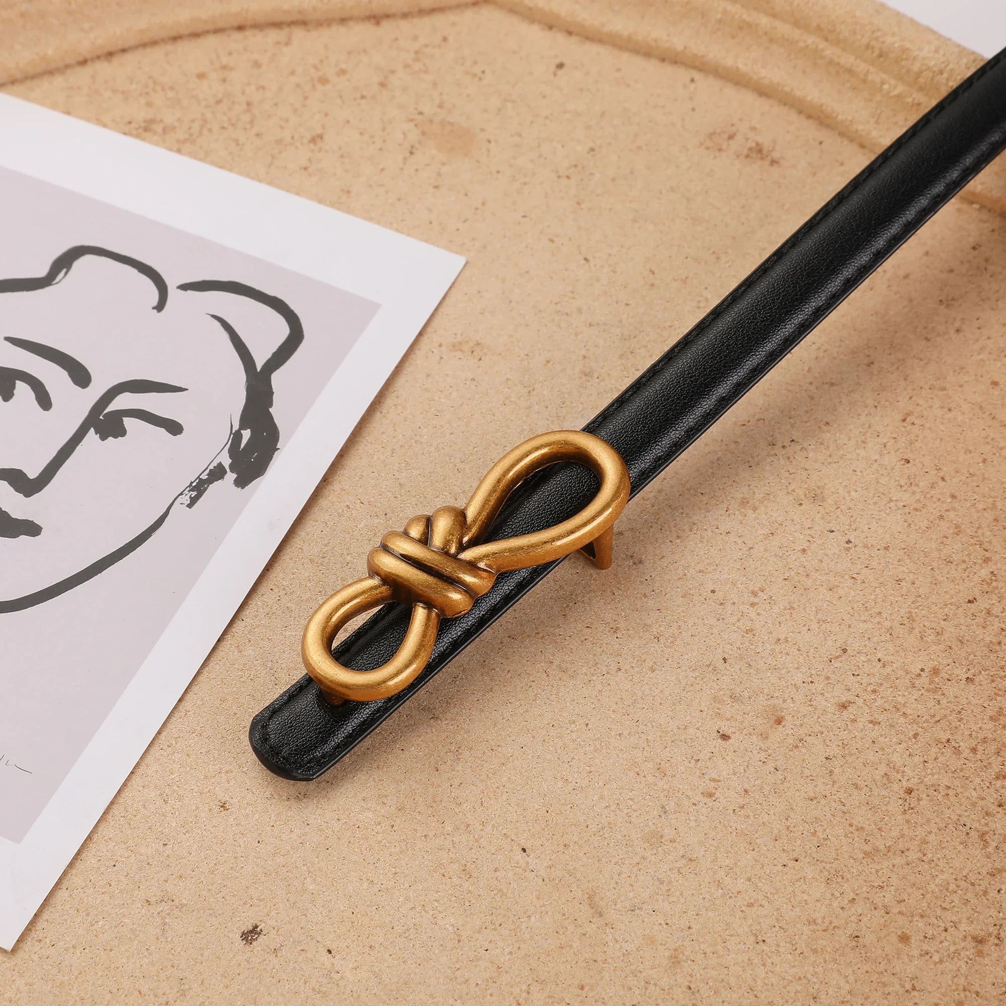 Cinto Couro Legítimo Fino Laço