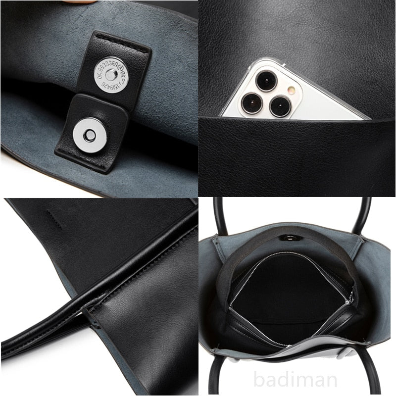 Bolsa Grande Couro Legítimo Alessandra