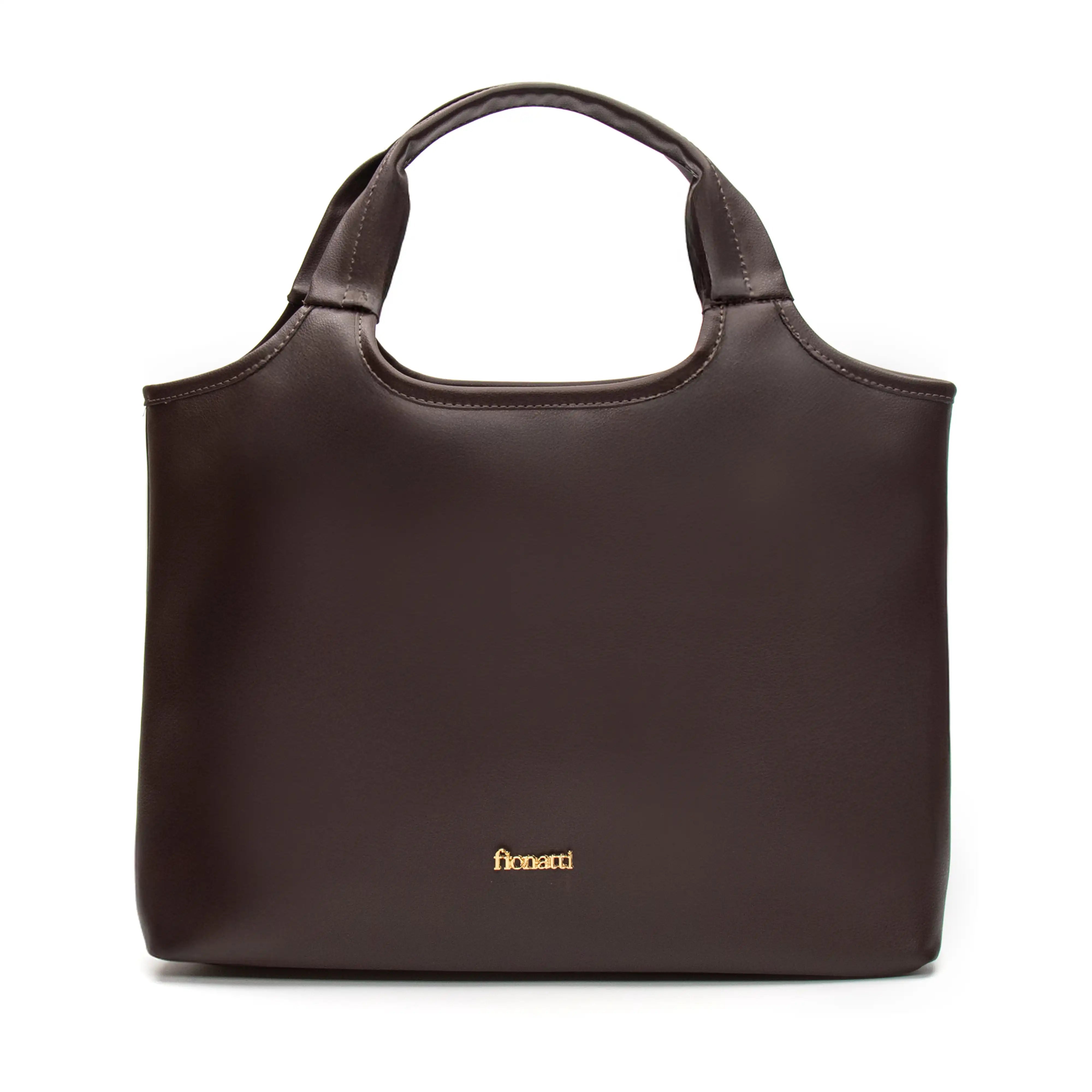 Bolsa Bag Tote/Tiracolo Grande Viena feminina na cor Marrom | FIONATTI