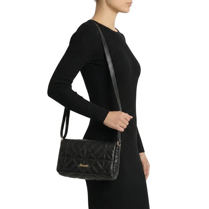 Bolsa Couro Legítimo Clutch/Tiracolo Matelassê Pequena Parma - FIONATTI