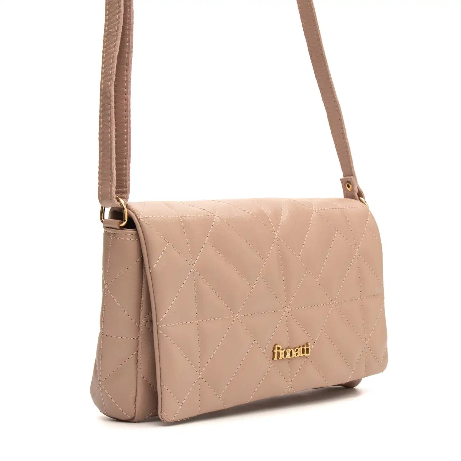 Bolsa Couro Legítimo Clutch/Tiracolo Matelassê Pequena Parma feminina | FIONATTI