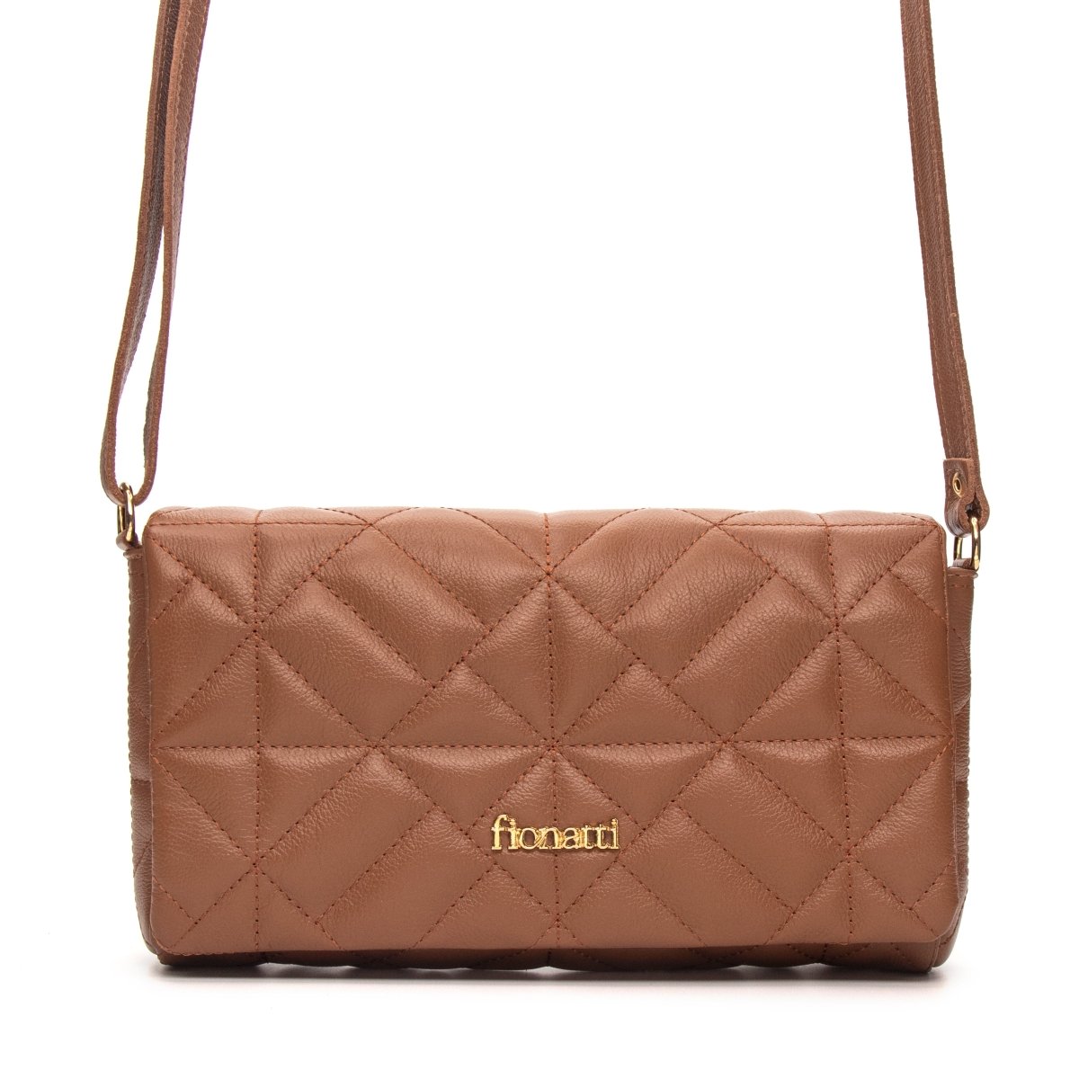 Bolsa Couro Legítimo Clutch/Tiracolo Matelassê Pequena Parma - FIONATTI