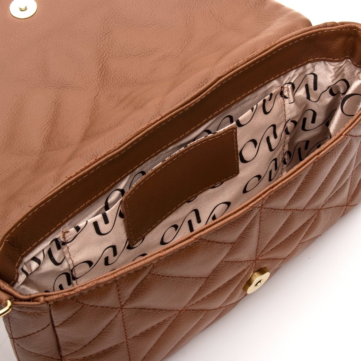 Bolsa Couro Legítimo Clutch/Tiracolo Matelassê Pequena Parma - FIONATTI