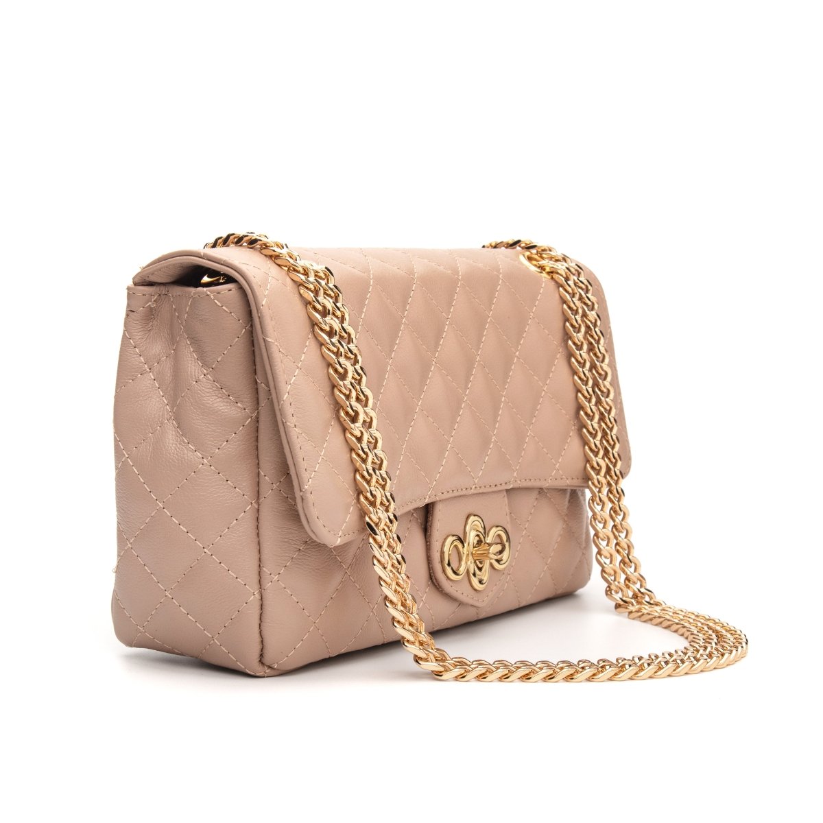 Bolsa Couro Legítimo Tiracolo Matelassê Média Veneza - FIONATTI