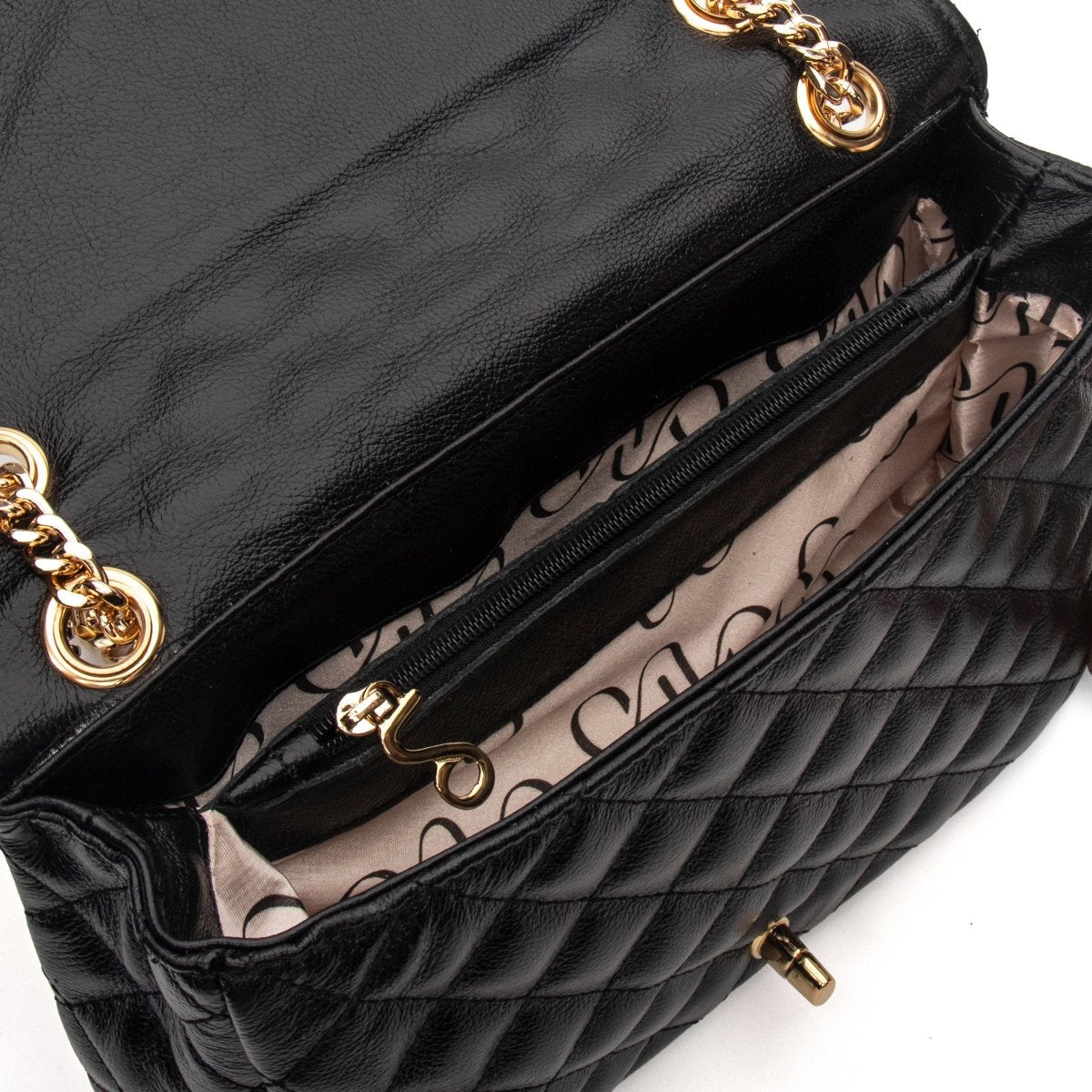 Bolsa Couro Legítimo Tiracolo Matelassê Média Veneza - FIONATTI