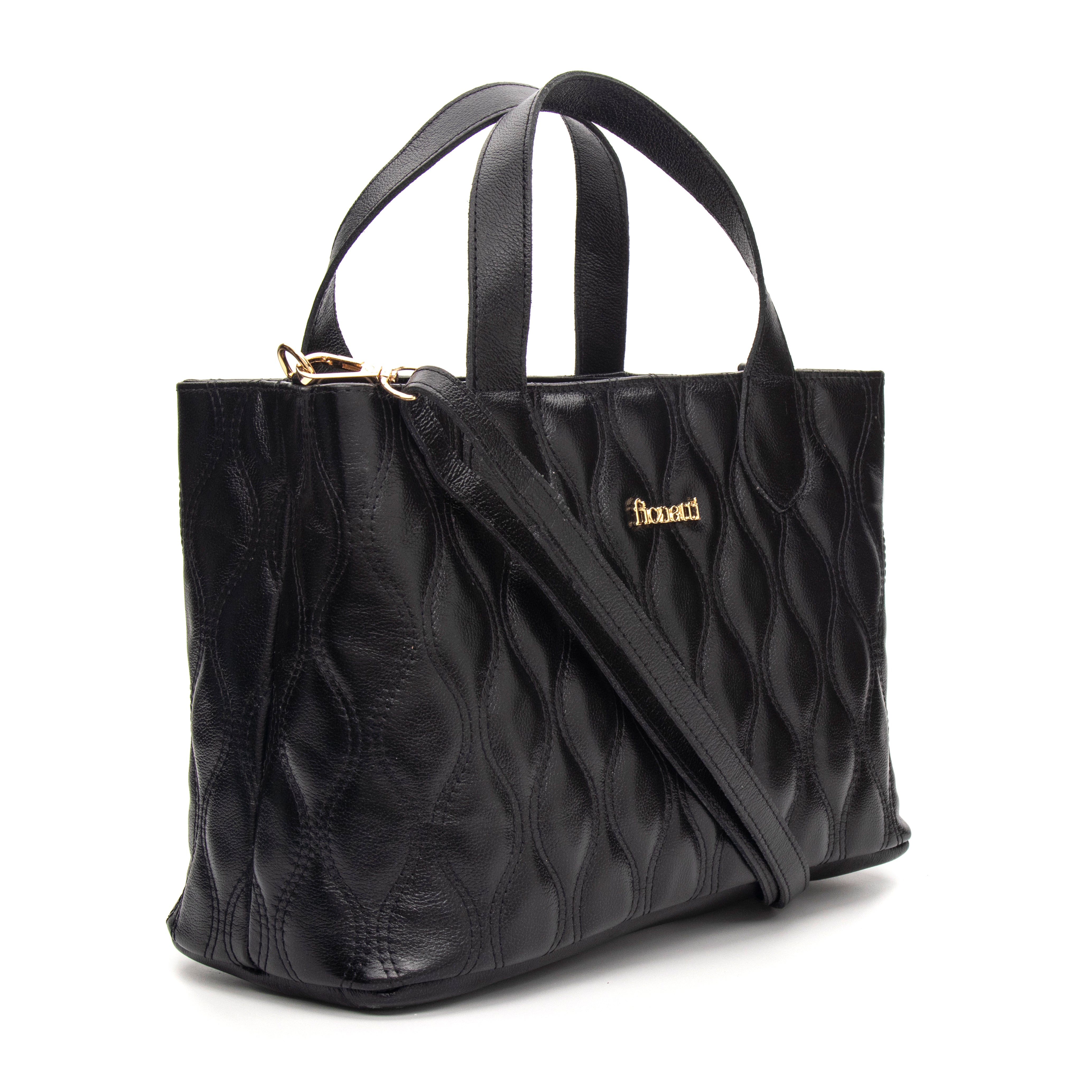 Bolsa Milano Tote Grande - Couro Legítimo Preto