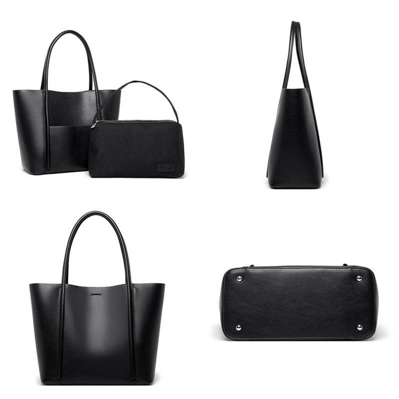 Bolsa Grande Couro Legítimo Alessandra