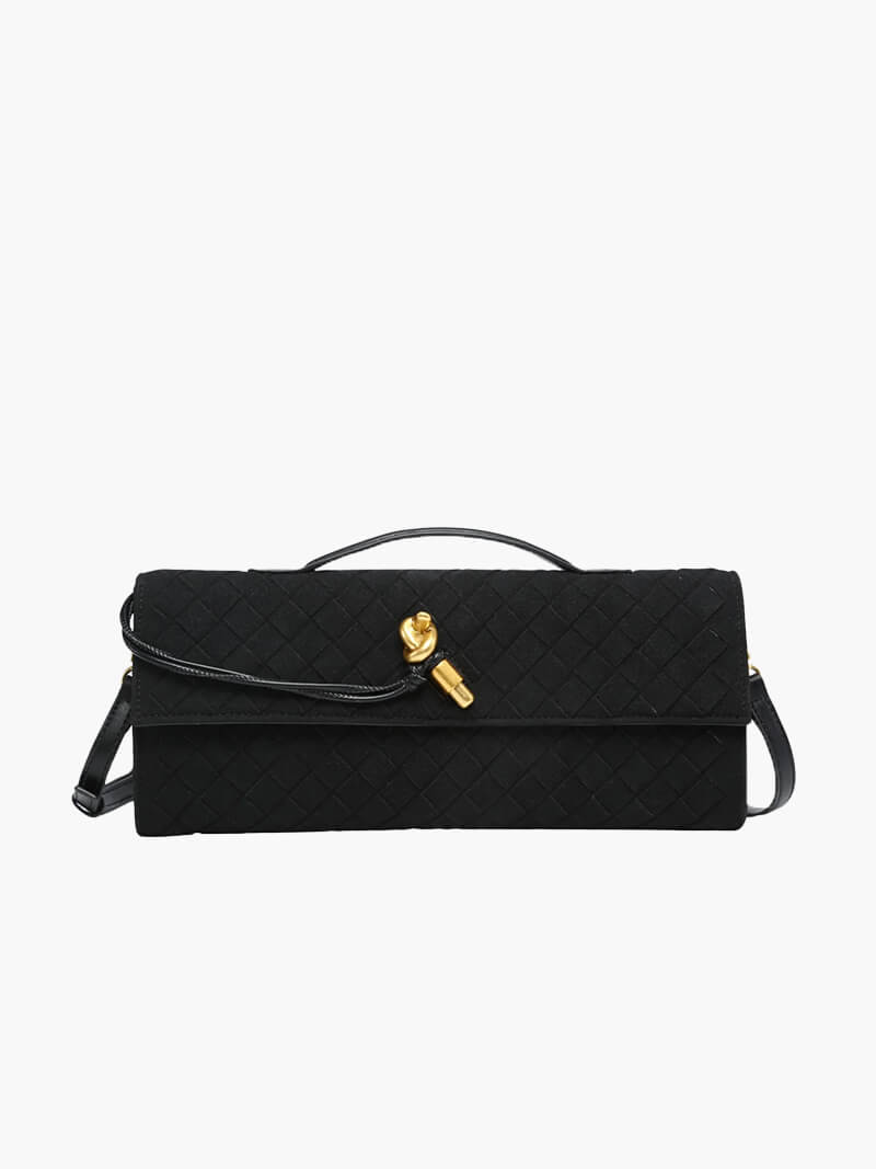 Bolsa Clutch Trançada Camurça Paige