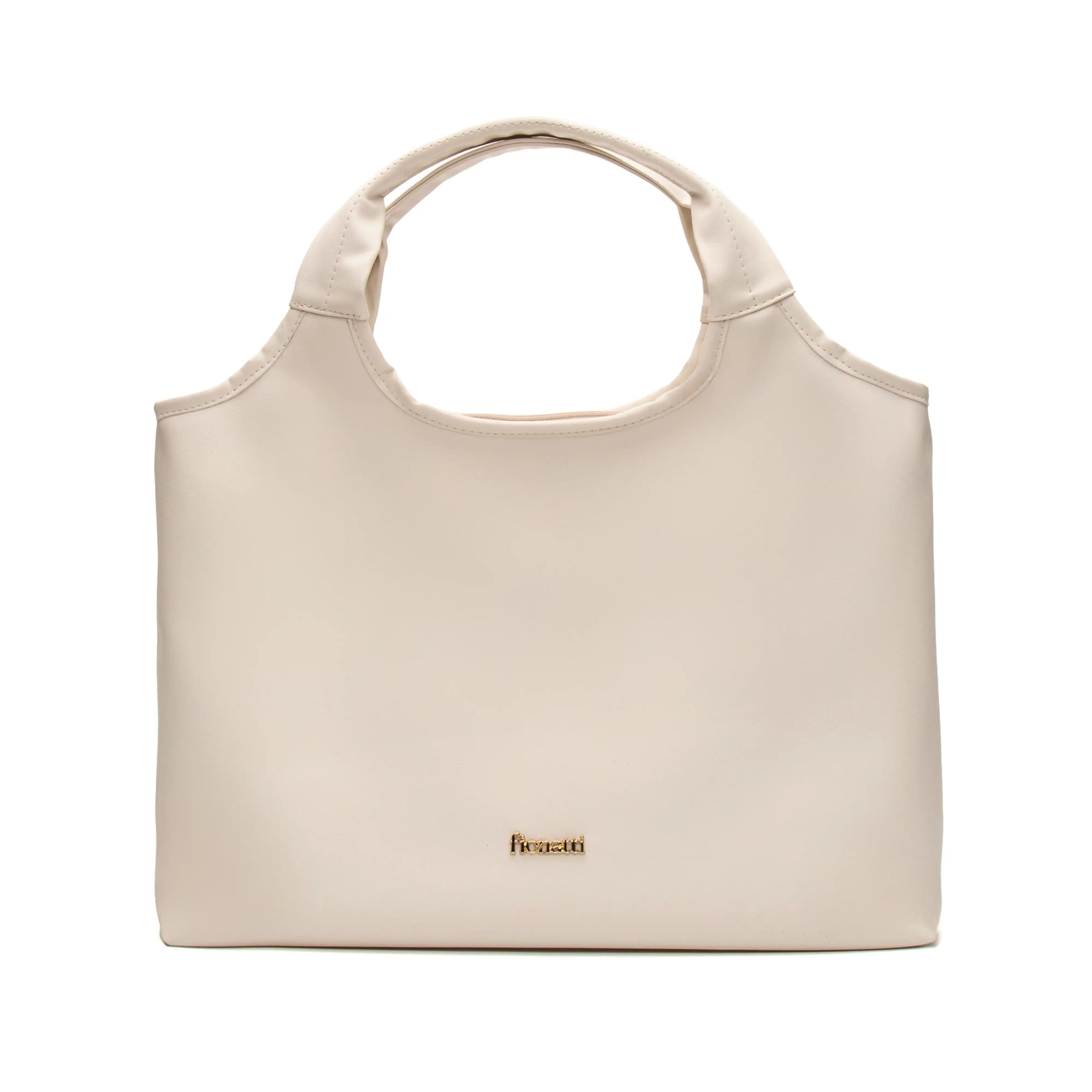 Bolsa Bag Tote/Tiracolo Grande Viena feminina na cor Off-White | FIONATTI
