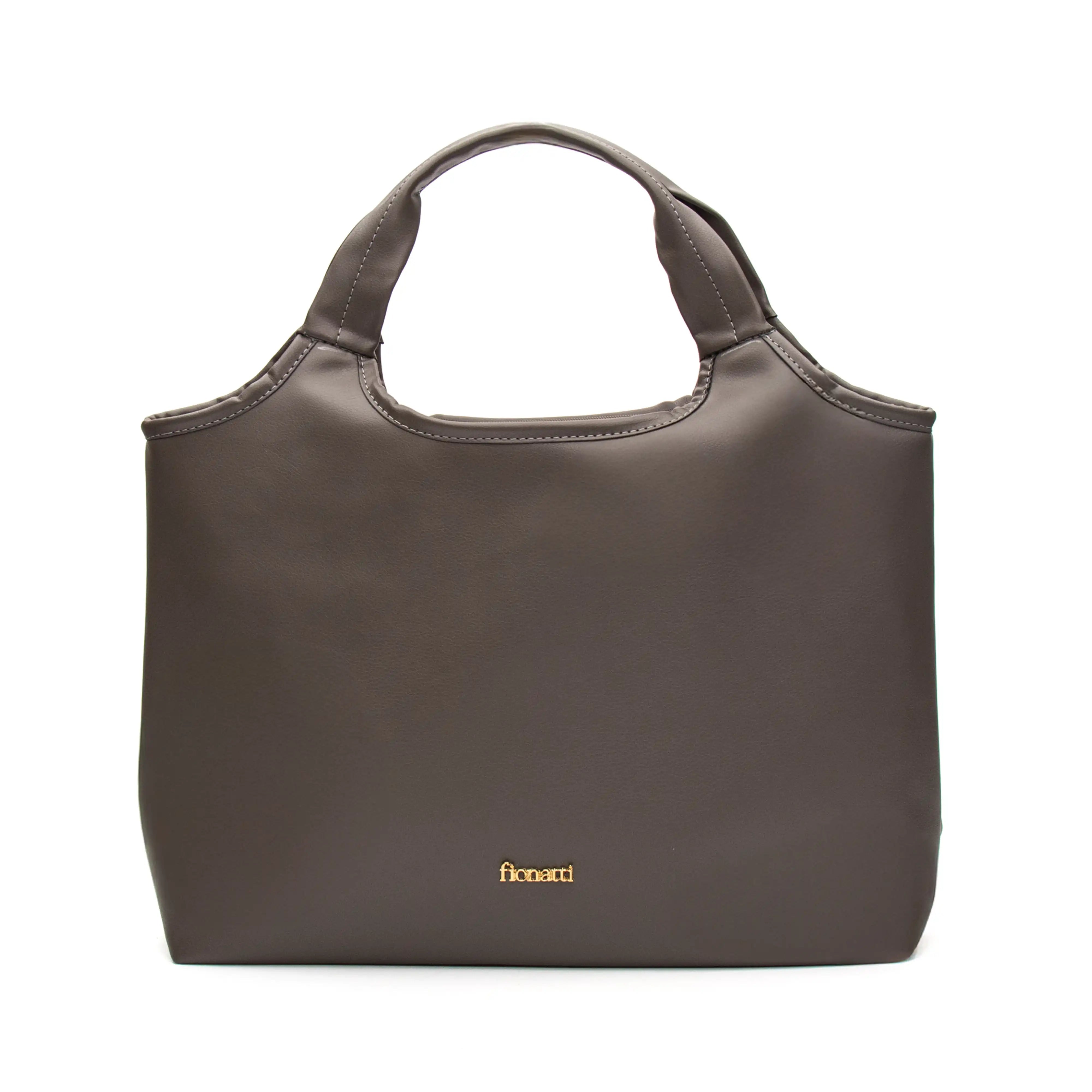 Bolsa Bag Tote/Tiracolo Grande Viena feminina na cor Chumbo | FIONATTI