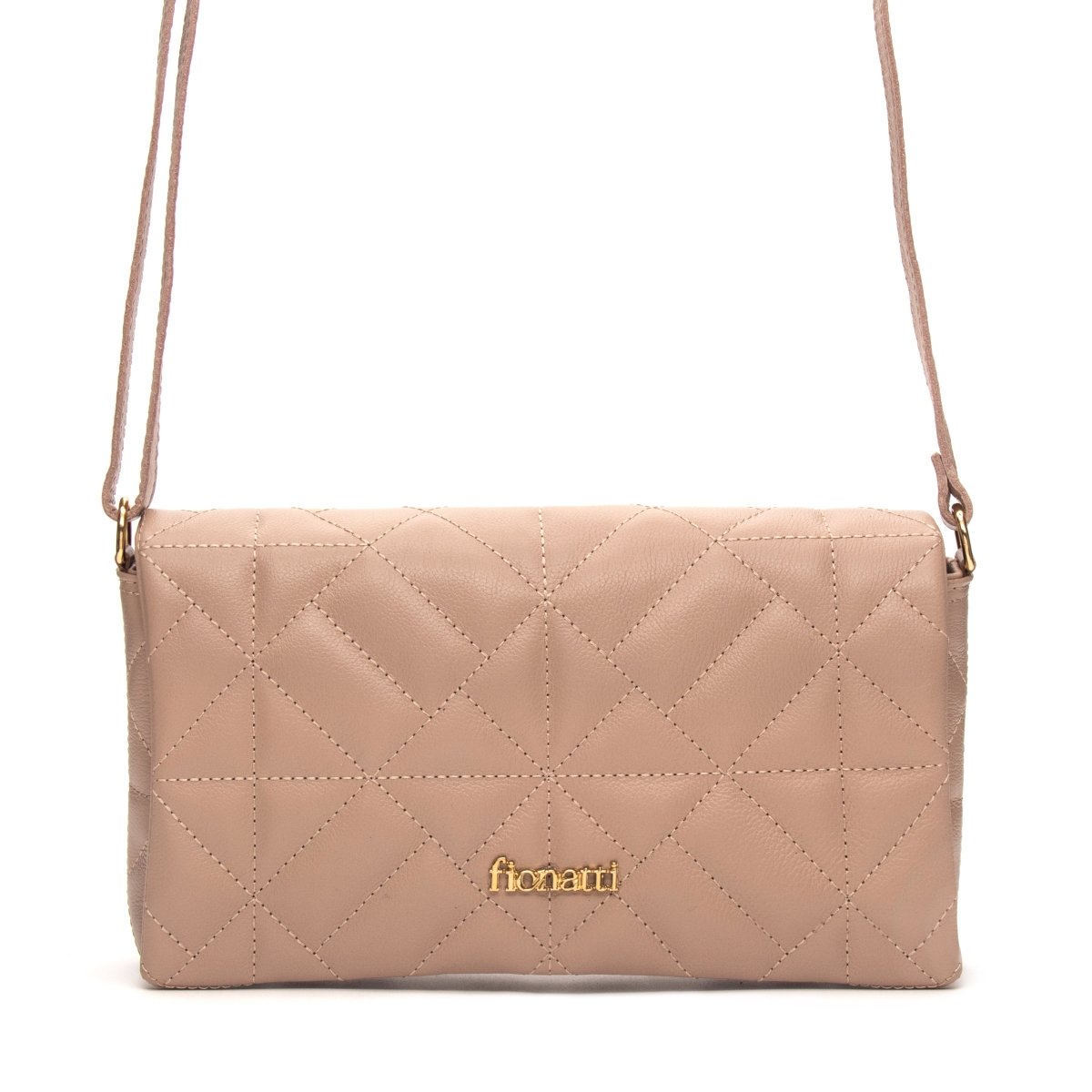 Bolsa Couro Legítimo Clutch/Tiracolo Matelassê Pequena Parma - FIONATTI