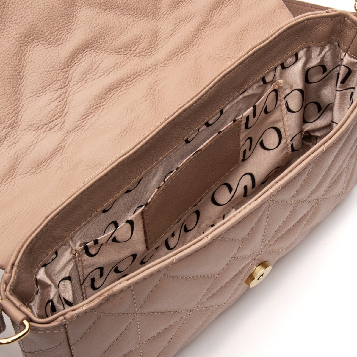 Bolsa Couro Legítimo Clutch/Tiracolo Matelassê Pequena Parma - FIONATTI