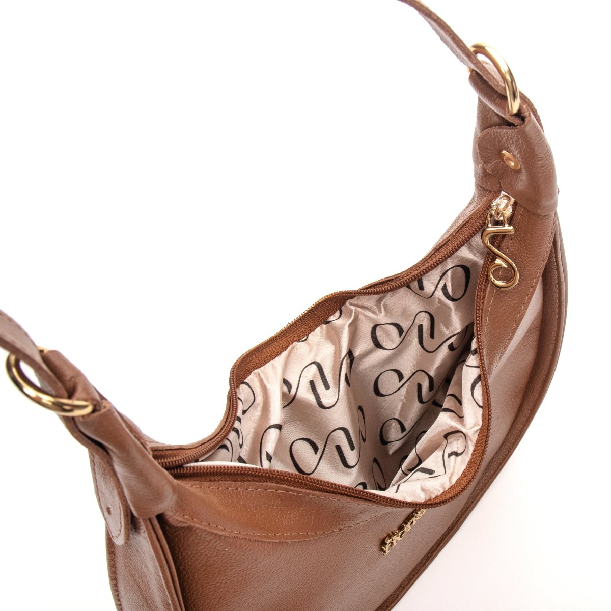 Bolsa Couro Legítimo Hobo Pequena Roma - FIONATTI