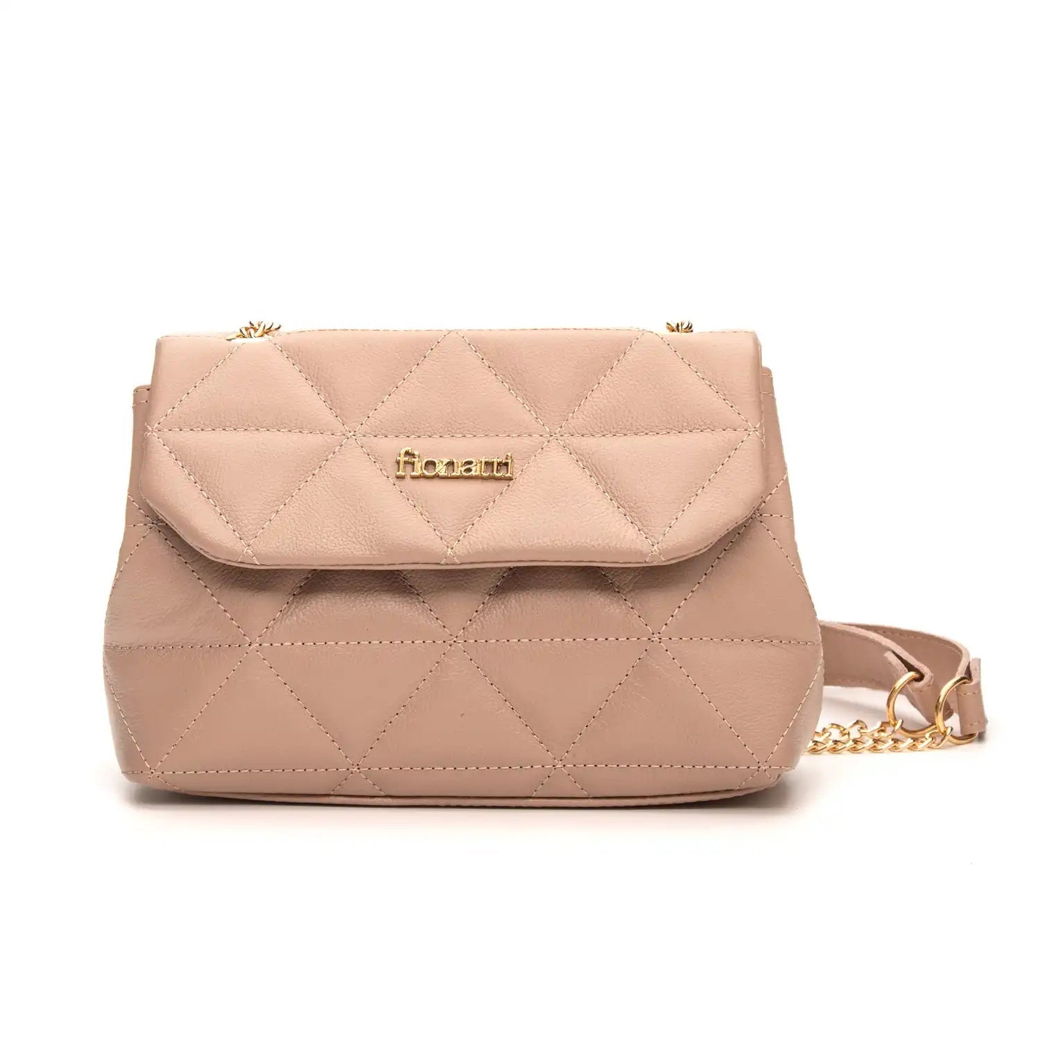 Bolsa Tiracolo Matelasse Média Firenze feminina na cor Nude | FIONATTI