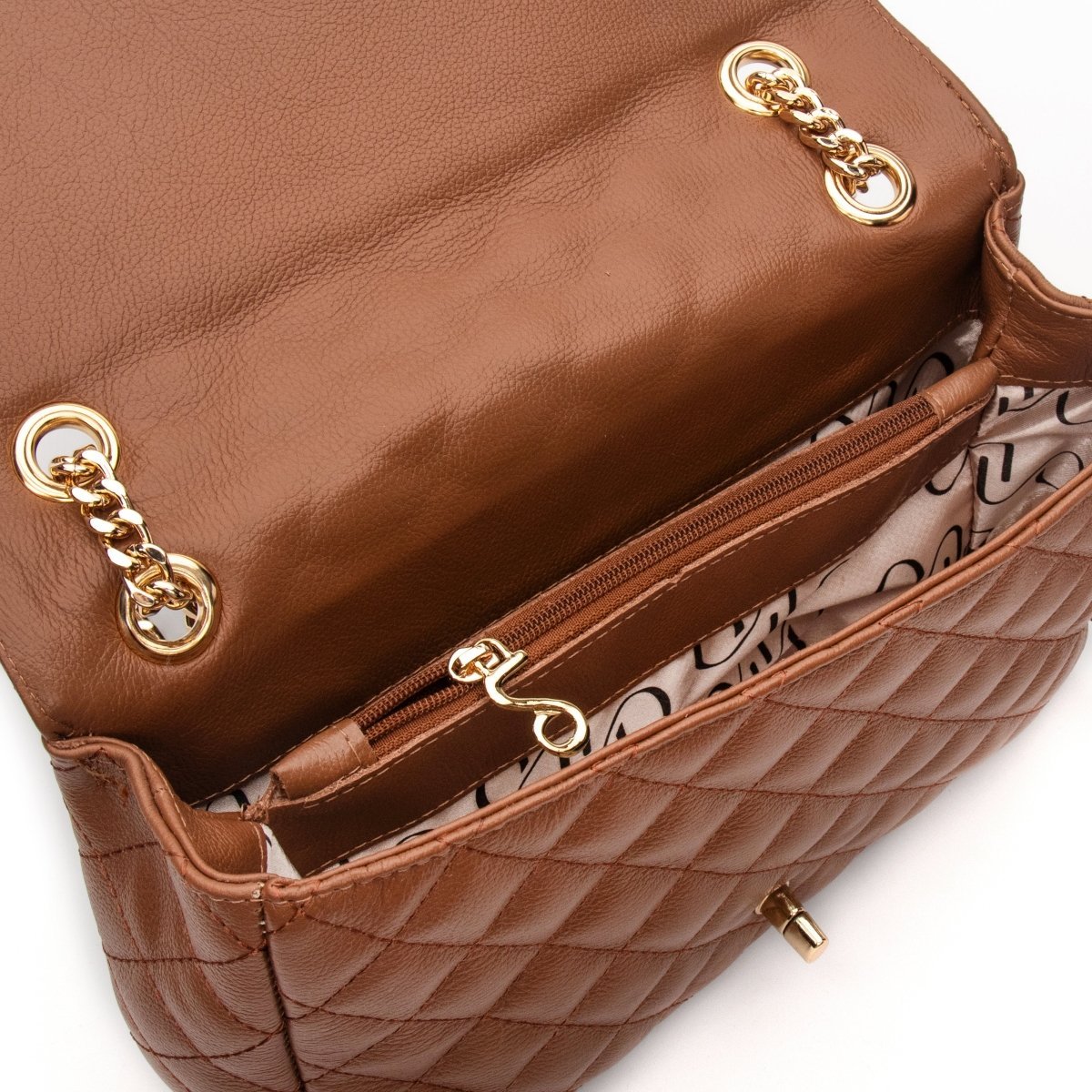 Bolsa Couro Legítimo Tiracolo Matelassê Média Veneza - FIONATTI