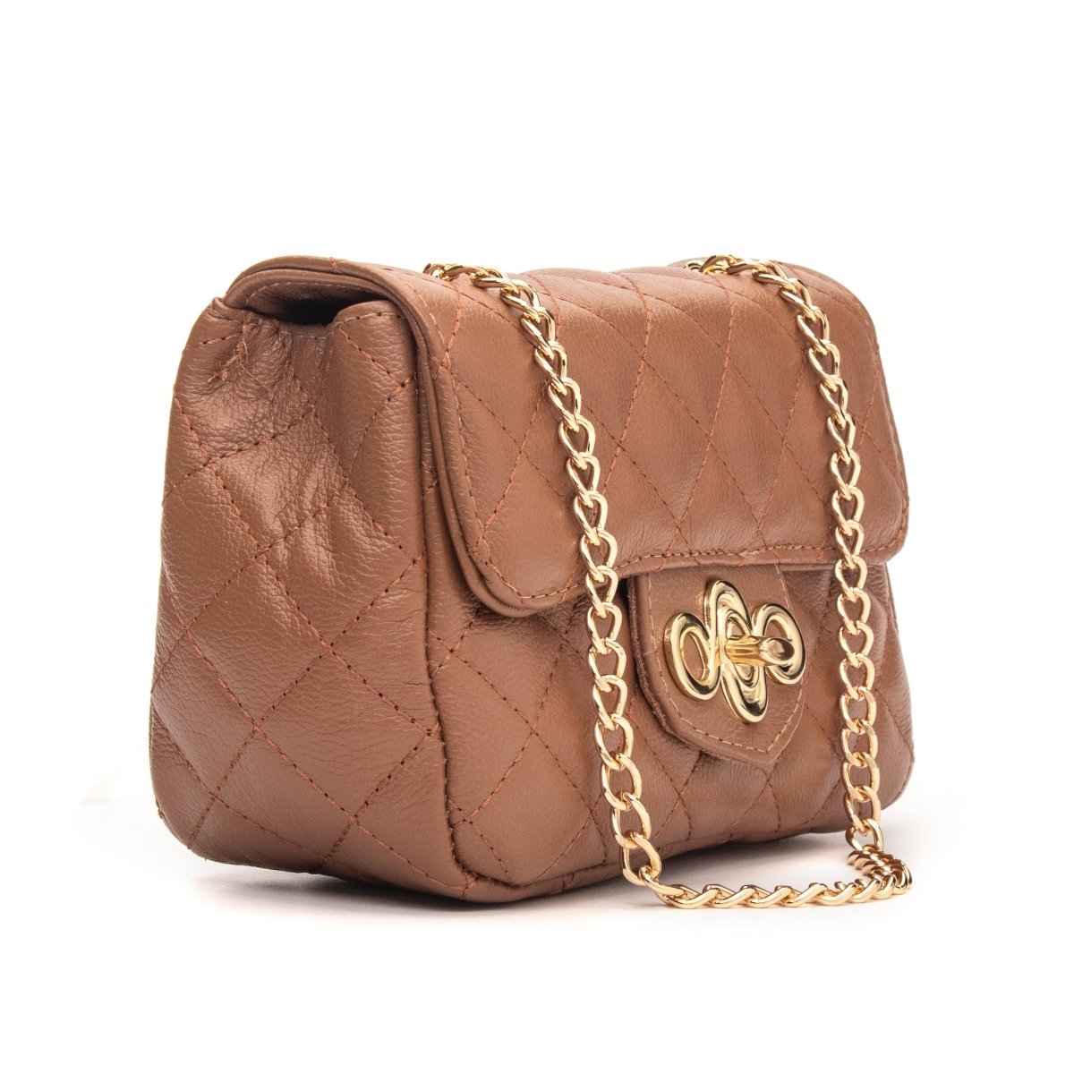 Bolsa Couro Legítimo Tiracolo Matelassê Pequena Veneza - FIONATTI