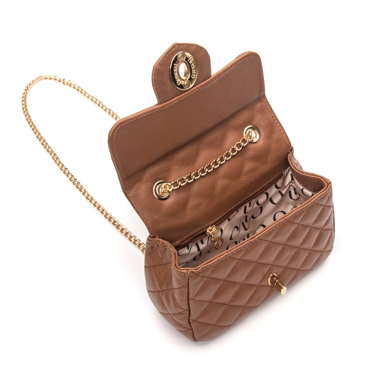 Bolsa Couro Legítimo Tiracolo Matelassê Pequena Veneza - FIONATTI