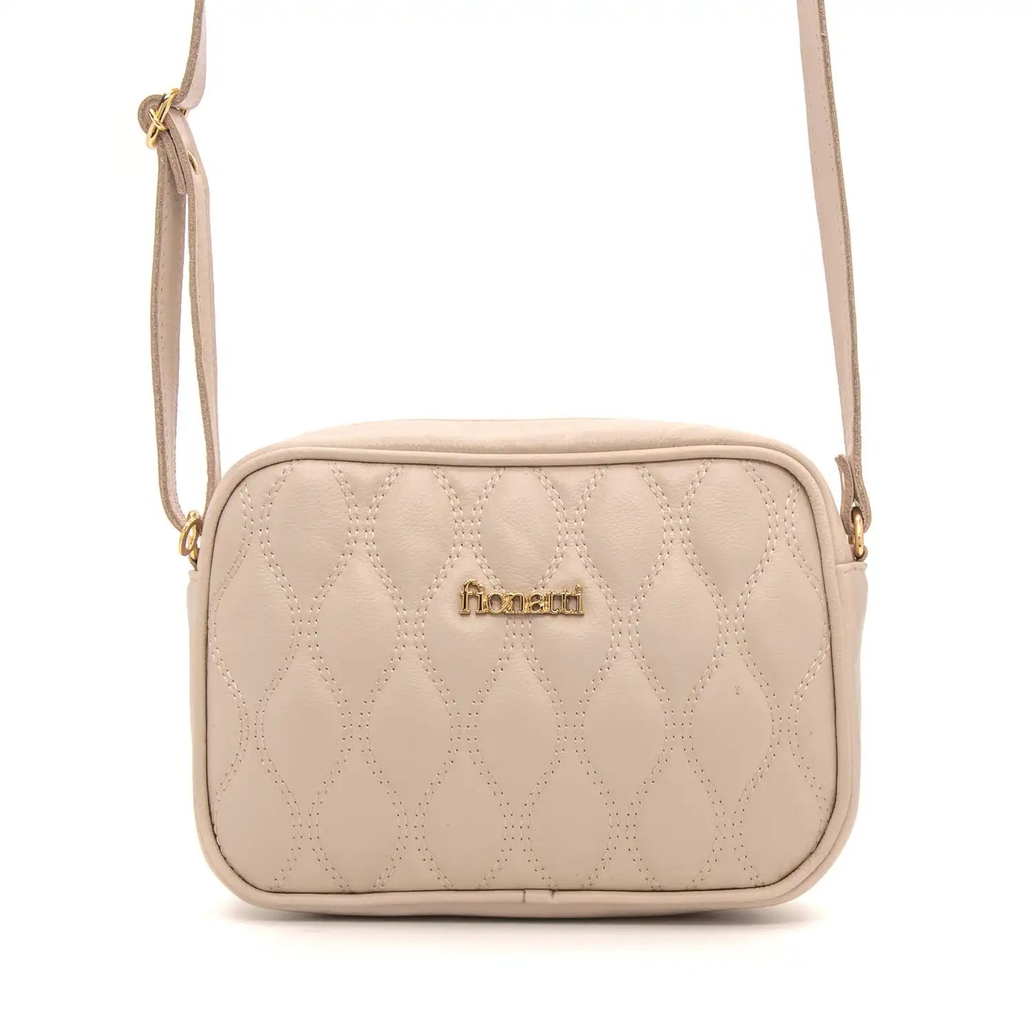 Bolsa Couro Legítimo Tiracolo Pequena Amalfi feminina na cor Off-White | FIONATTI
